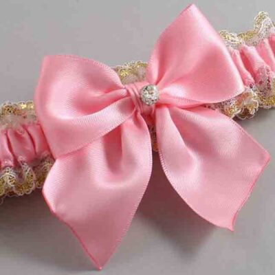 Pink and White-Gold Lace Wedding Garter / Pink and Gold Wedding Garters / Wedding Garter / Custom Wedding Garter / Bridal Garter / Prom Garter / Linda Joyce Couture / Personalized Garter / Personalized Wedding Garter / Personalized Prom Garter