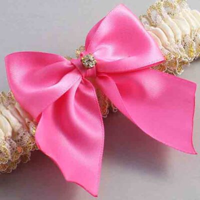 Ivory  Persian Pink and White-Gold Lace Wedding Garter / Ivory and Pink Wedding Garters / Wedding Garter / Custom Wedding Garter / Bridal Garter / Prom Garter / Linda Joyce Couture / Personalized Garter / Personalized Wedding Garter / Personalized Prom Garter