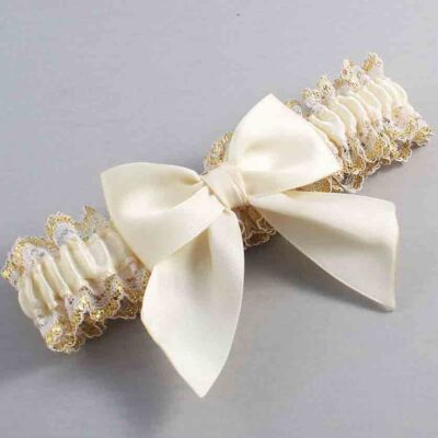 Ivory and White-Gold Lace Wedding Garter / Ivory and Gold Wedding Garters / Wedding Garter / Custom Wedding Garter / Bridal Garter / Prom Garter / Linda Joyce Couture / Personalized Garter / Personalized Wedding Garter / Personalized Prom Garter