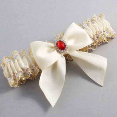 Ivory and White-Gold Lace Wedding Garter / Ivory and Gold Wedding Garters / Wedding Garter / Custom Wedding Garter / Bridal Garter / Prom Garter / Linda Joyce Couture / Personalized Garter / Personalized Wedding Garter / Personalized Prom Garter