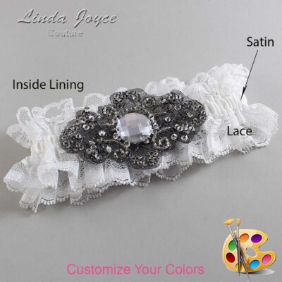 Couture Garters / Custom Wedding Garter / Customizable Wedding Garters / Personalized Wedding Garters / Bijou # 11-A02-Black / Wedding Garters / Bridal Garter / Prom Garter / Linda Joyce Couture