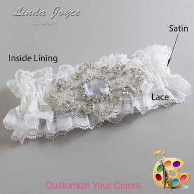 Couture Garters / Custom Wedding Garter / Customizable Wedding Garters / Personalized Wedding Garters / Bijou # 11-A04-Silver / Wedding Garters / Bridal Garter / Prom Garter / Linda Joyce Couture