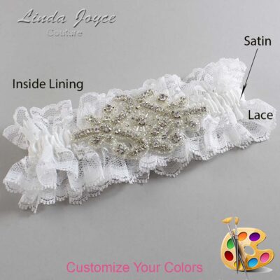 Couture Garters / Custom Wedding Garter / Customizable Wedding Garters / Personalized Wedding Garters / Heather # 11-A07-Silver / Wedding Garters / Bridal Garter / Prom Garter / Linda Joyce Couture