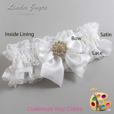 Couture Garters / Custom Wedding Garter / Customizable Wedding Garters / Personalized Wedding Garters / Penny #11-B01-M12 / Wedding Garters / Bridal Garter / Prom Garter / Linda Joyce Couture