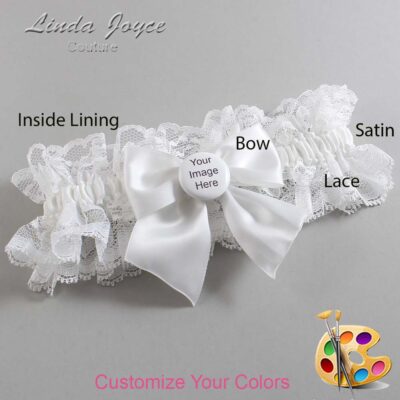 Couture Garters / Custom Wedding Garter / Customizable Wedding Garters / Personalized Wedding Garters / Custom Button #11-B01-M44 / Wedding Garters / Bridal Garter / Prom Garter / Linda Joyce Couture