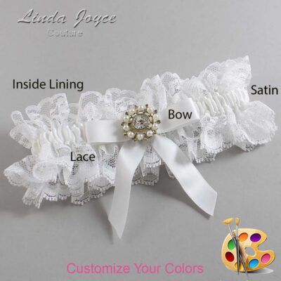 Couture Garters / Custom Wedding Garter / Customizable Wedding Garters / Personalized Wedding Garters / Caroline #11-B03-M14 / Wedding Garters / Bridal Garter / Prom Garter / Linda Joyce Couture