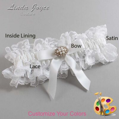 Couture Garters / Custom Wedding Garter / Customizable Wedding Garters / Personalized Wedding Garters / Daryl #11-B03-M16 / Wedding Garters / Bridal Garter / Prom Garter / Linda Joyce Couture