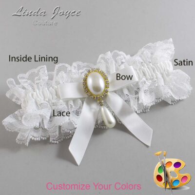 Couture Garters / Custom Wedding Garter / Customizable Wedding Garters / Personalized Wedding Garters / Demi #11-B03-M34 / Wedding Garters / Bridal Garter / Prom Garter / Linda Joyce Couture