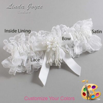 Couture Garters / Custom Wedding Garter / Customizable Wedding Garters / Personalized Wedding Garters / Kiley #11-B03-M38 / Wedding Garters / Bridal Garter / Prom Garter / Linda Joyce Couture