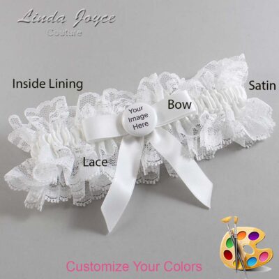 Couture Garters / Custom Wedding Garter / Customizable Wedding Garters / Personalized Wedding Garters / Custom Button #11-B03-M44 / Wedding Garters / Bridal Garter / Prom Garter / Linda Joyce Couture