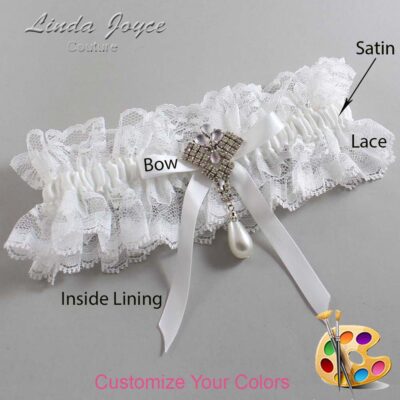 Couture Garters / Custom Wedding Garter / Customizable Wedding Garters / Personalized Wedding Garters / Estelle #11-B04-M33 / Wedding Garters / Bridal Garter / Prom Garter / Linda Joyce Couture