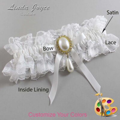 Couture Garters / Custom Wedding Garter / Customizable Wedding Garters / Personalized Wedding Garters / Eunice #11-B04-M34 / Wedding Garters / Bridal Garter / Prom Garter / Linda Joyce Couture
