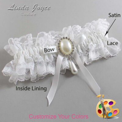 Couture Garters / Custom Wedding Garter / Customizable Wedding Garters / Personalized Wedding Garters / Eunice #11-B04-M35 / Wedding Garters / Bridal Garter / Prom Garter / Linda Joyce Couture