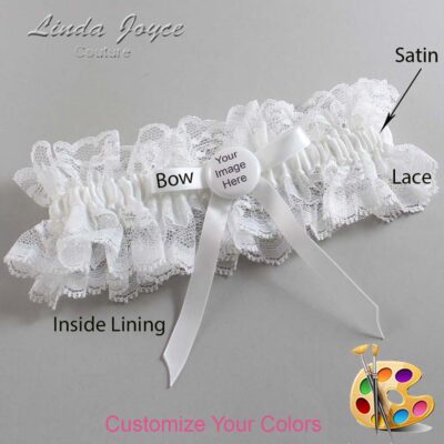 Couture Garters / Custom Wedding Garter / Customizable Wedding Garters / Personalized Wedding Garters / Custom Button #11-B04-M44 / Wedding Garters / Bridal Garter / Prom Garter / Linda Joyce Couture