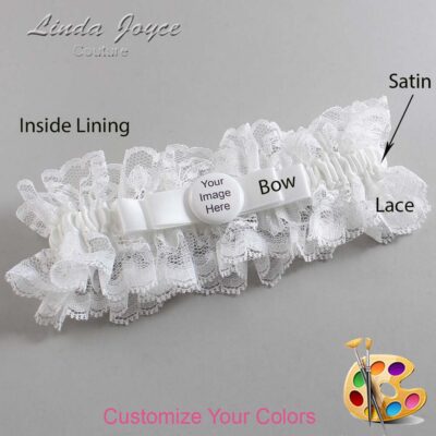 Couture Garters / Custom Wedding Garter / Customizable Wedding Garters / Personalized Wedding Garters / Custom Button #11-B20-M44 / Wedding Garters / Bridal Garter / Prom Garter / Linda Joyce Couture
