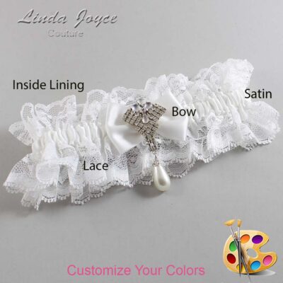 Couture Garters / Custom Wedding Garter / Customizable Wedding Garters / Personalized Wedding Garters / Constance #11-B21-M33 / Wedding Garters / Bridal Garter / Prom Garter / Linda Joyce Couture