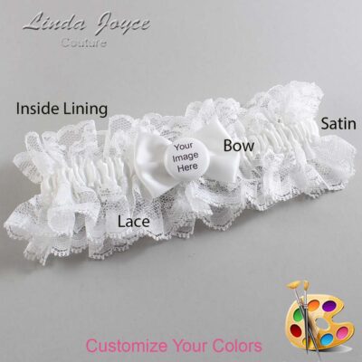 Couture Garters / Custom Wedding Garter / Customizable Wedding Garters / Personalized Wedding Garters / Custom Button #11-B21-M44 / Wedding Garters / Bridal Garter / Prom Garter / Linda Joyce Couture