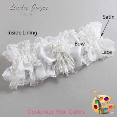 Couture Garters / Custom Wedding Garter / Customizable Wedding Garters / Personalized Wedding Garters / Joelle #11-B31-M38 / Wedding Garters / Bridal Garter / Prom Garter / Linda Joyce Couture