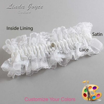 Couture Garters / Custom Wedding Garter / Customizable Wedding Garters / Personalized Wedding Garters / Solitaire #11-M03 / Wedding Garters / Bridal Garter / Prom Garter / Linda Joyce Couture